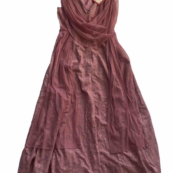 Ridhi Mehra Indya Dress Women's Small Rose Pink Patterned Short Sleeve - Picture 16 of 16